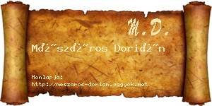Mészáros Dorián névjegykártya